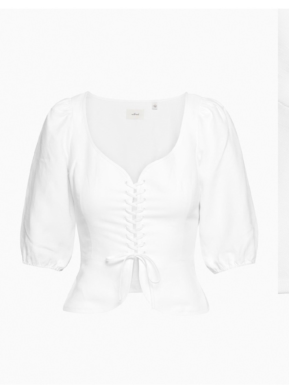 Aritzia Wilfred Santal Linen Bustier Lace-up Blouse